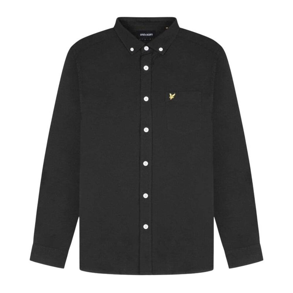 Lyle & Scott Mens Embroidered Logo Oxford Shirt / Black